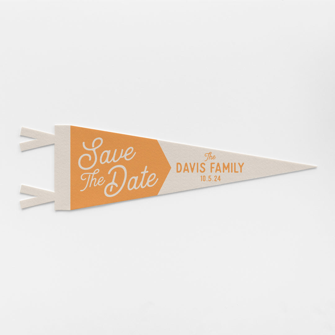 Custom Save The Date Wedding Sign Felt Pennant