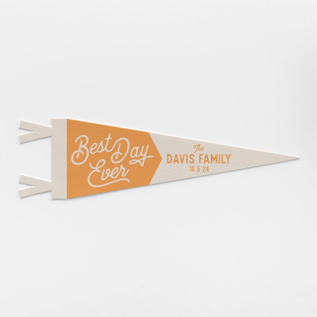Custom Heritage Wedding Sign Felt Pennant