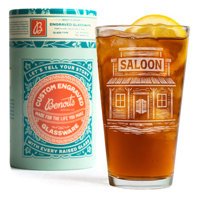 Western Saloon Scene Glasses