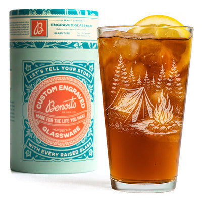 Camping Tent Scene Glasses