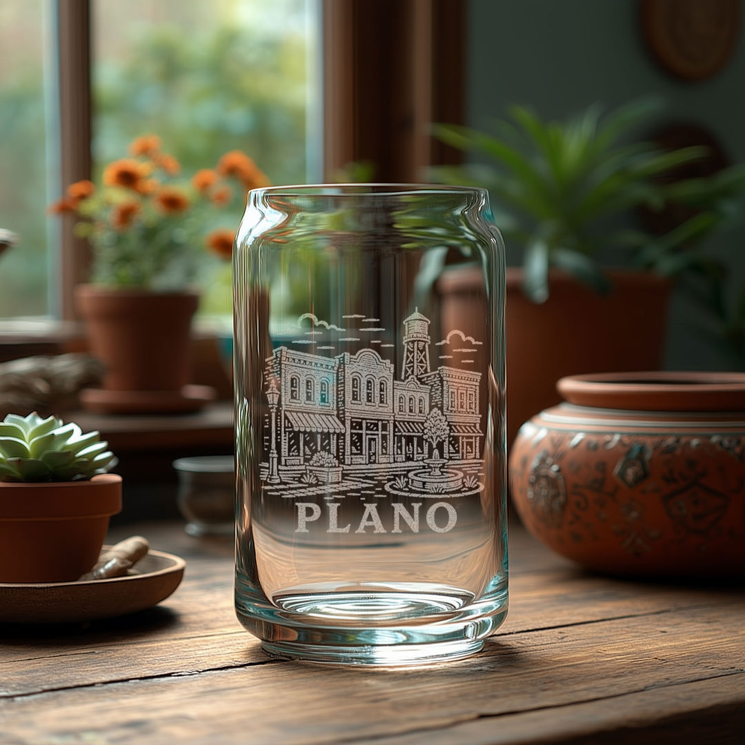 Plano Texas Engraved Glass