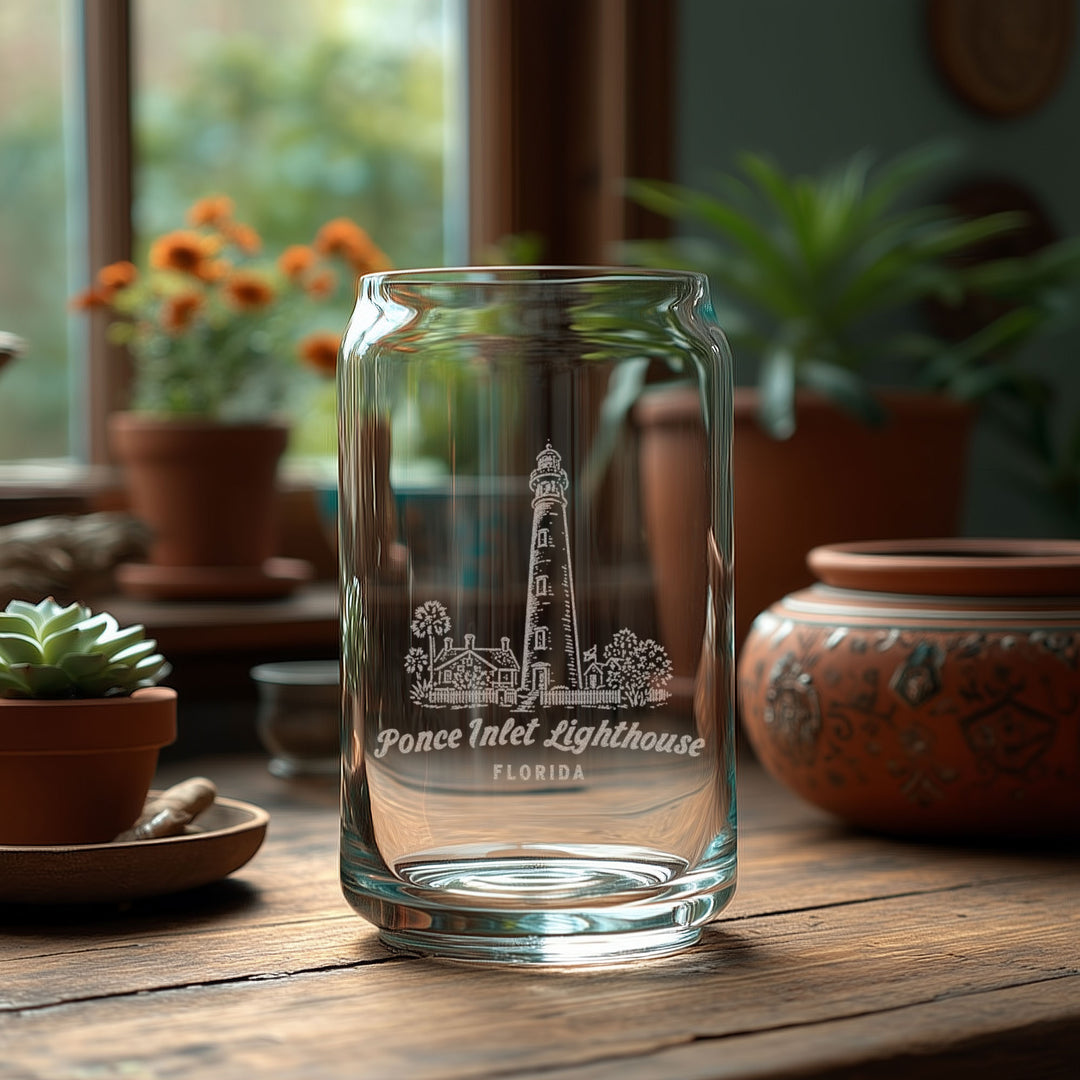 Ponce Inlet Lighthouse Florida Engraved Glass