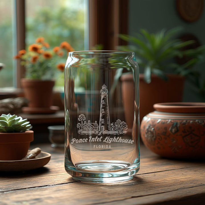 Ponce Inlet Lighthouse Florida Engraved Glass
