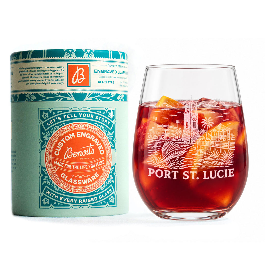 Port St. Lucie Florida Engraved Glass