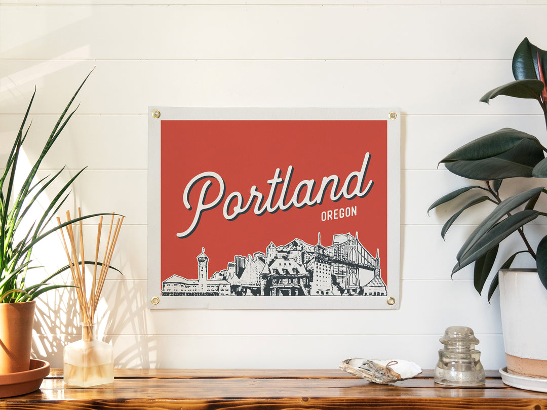 Portland, Oregon City Felt Banner