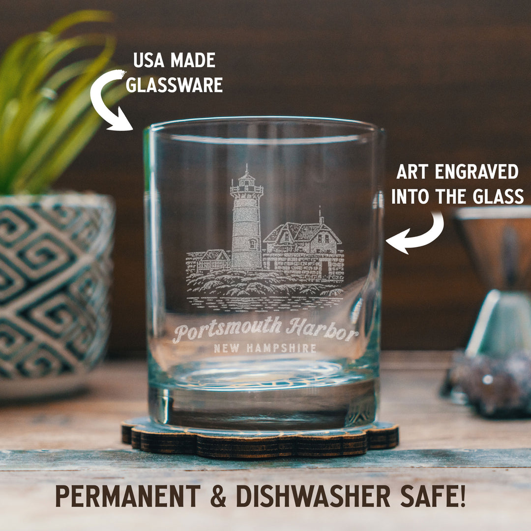 Portsmouth Harbor Lighthouse Engraved Glass