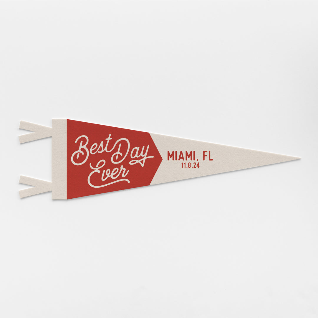 Custom Heritage Wedding Sign Felt Pennant