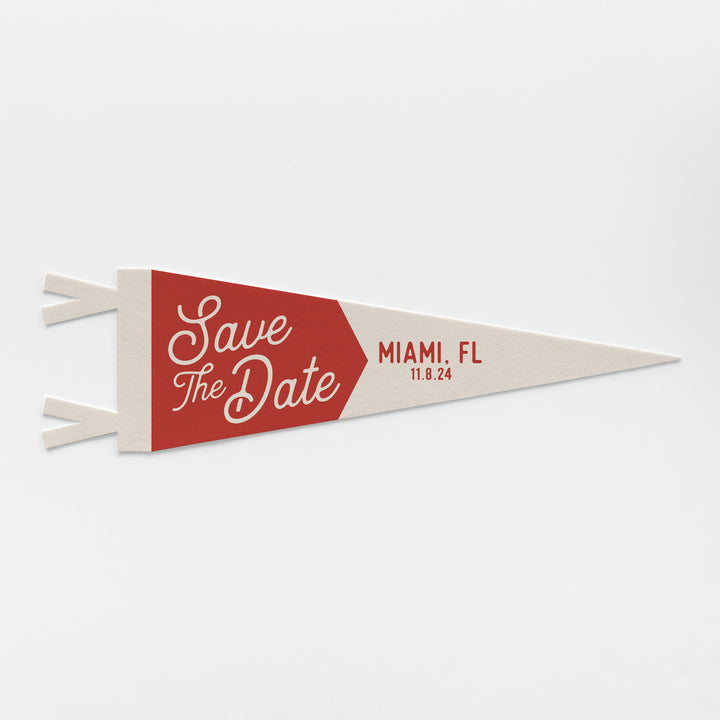 Custom Save The Date Wedding Sign Felt Pennant