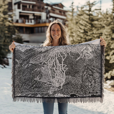 Revelstoke, British Columbia Ski Trail Map Blankets