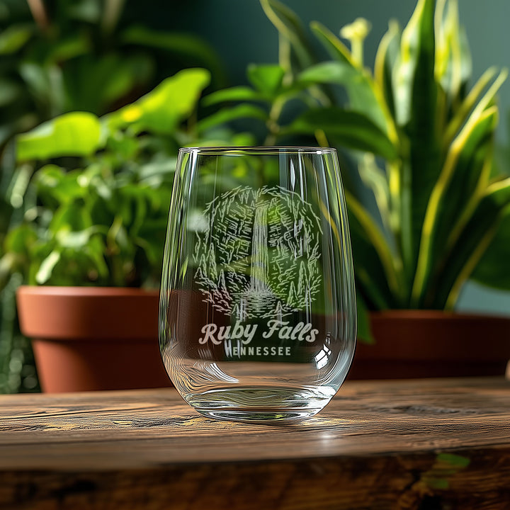 Ruby Falls Engraved Glass