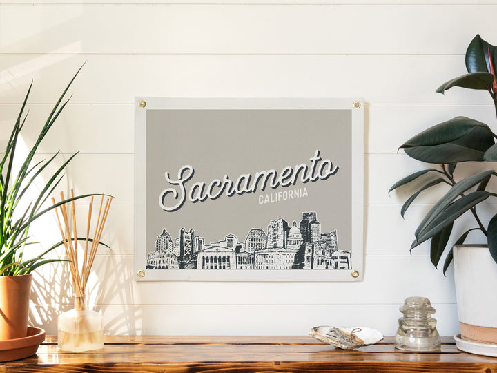 Sacramento, California City Felt Banner