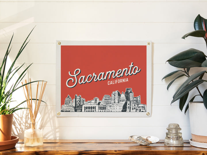 Sacramento, California City Felt Banner