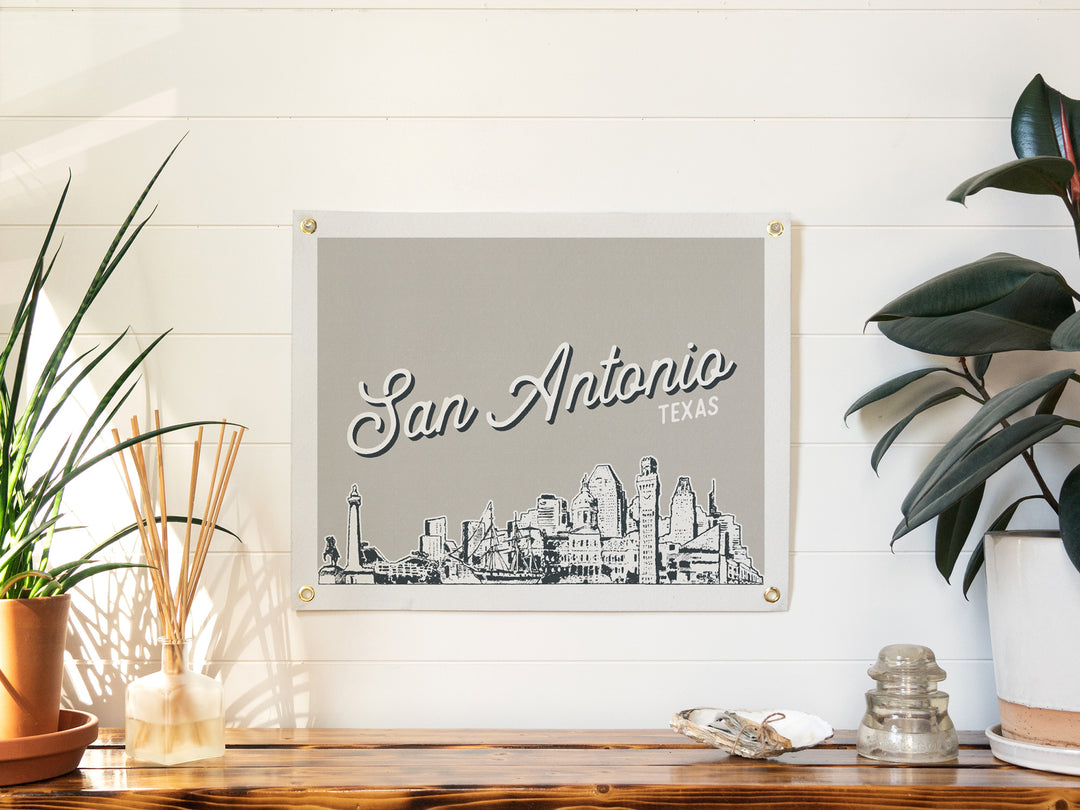 San Antonio, Texas City Felt Banner