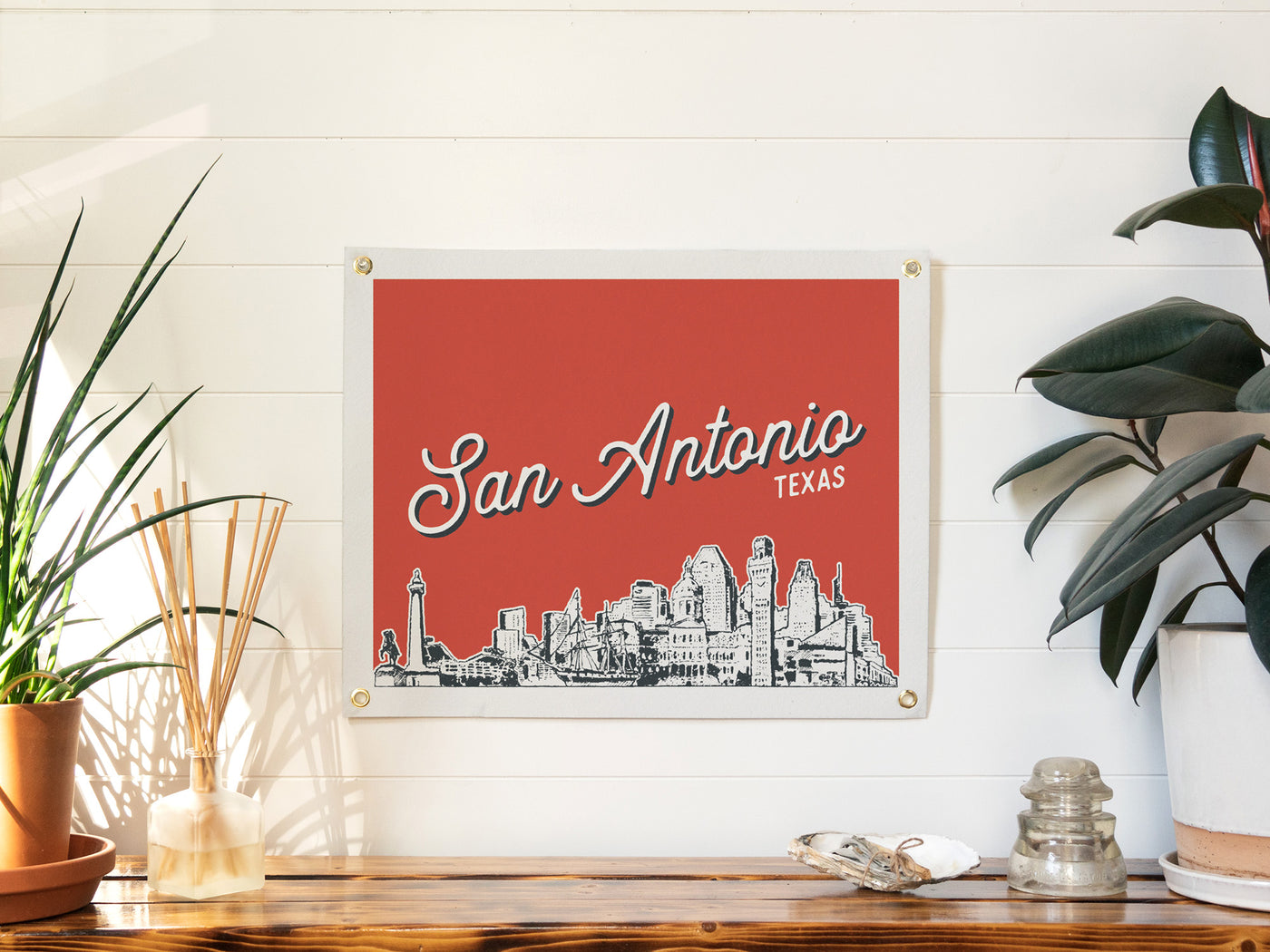 San Antonio, Texas City Felt Banner