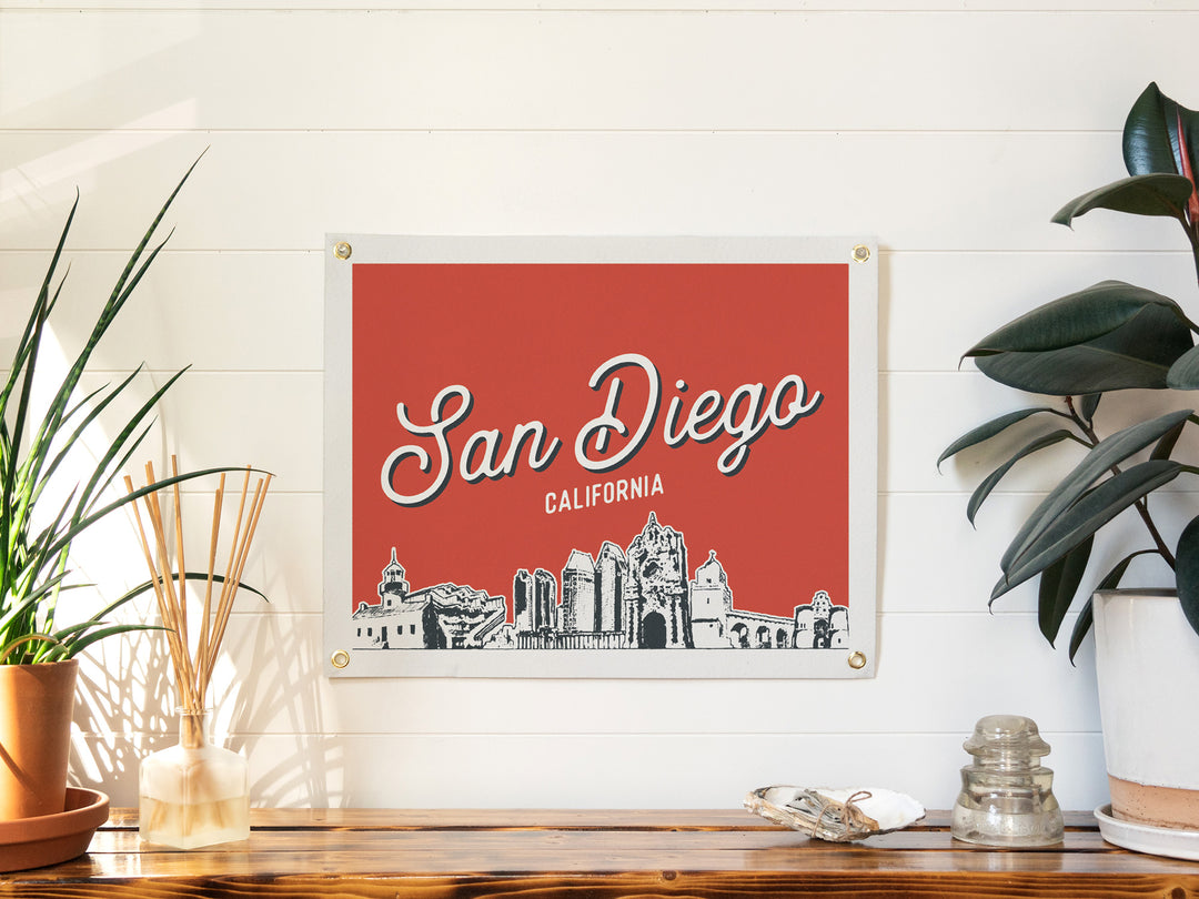 San Diego, California City Felt Banner