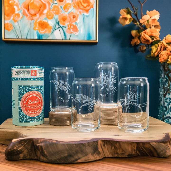 Fly Fishing Flies Glasses Set