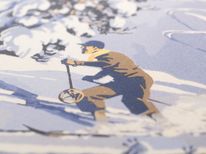 SKI Mountain Felt Banner Blue 16x24