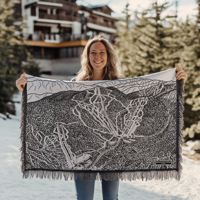 Smugglers' Notch, Vermont Ski Trail Map Blankets