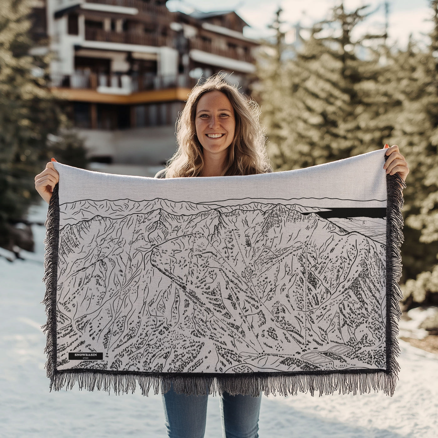 Snowbasin, Utah Ski Trail Map Blankets