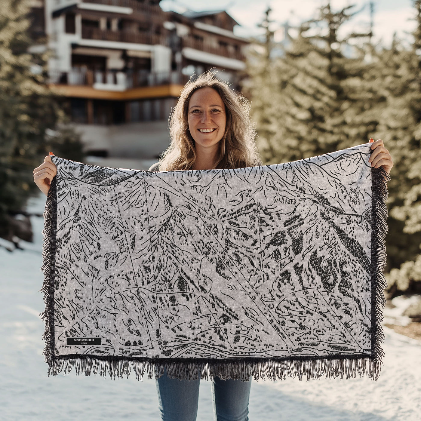 Snowbird, Utah Ski Trail Map Blankets