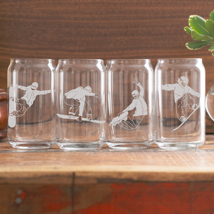 Snowboard Tricks Glasses (Set of 4)
