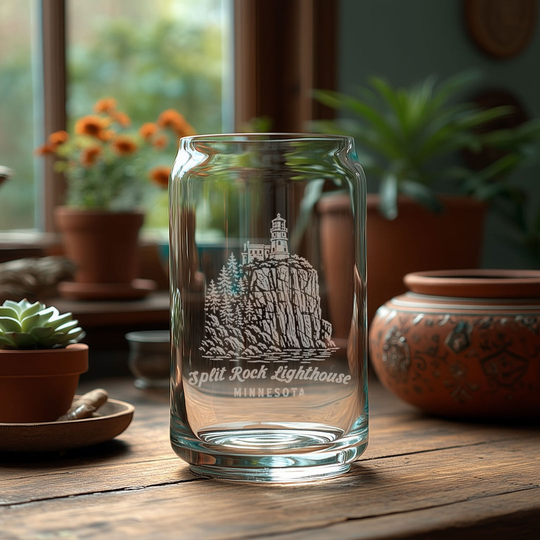 Split Rock Lighthouse Engraved Glass
