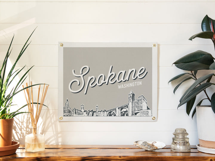 Spokane, Washington City Felt Banner