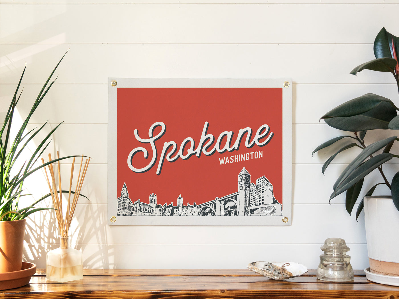 Spokane, Washington City Felt Banner