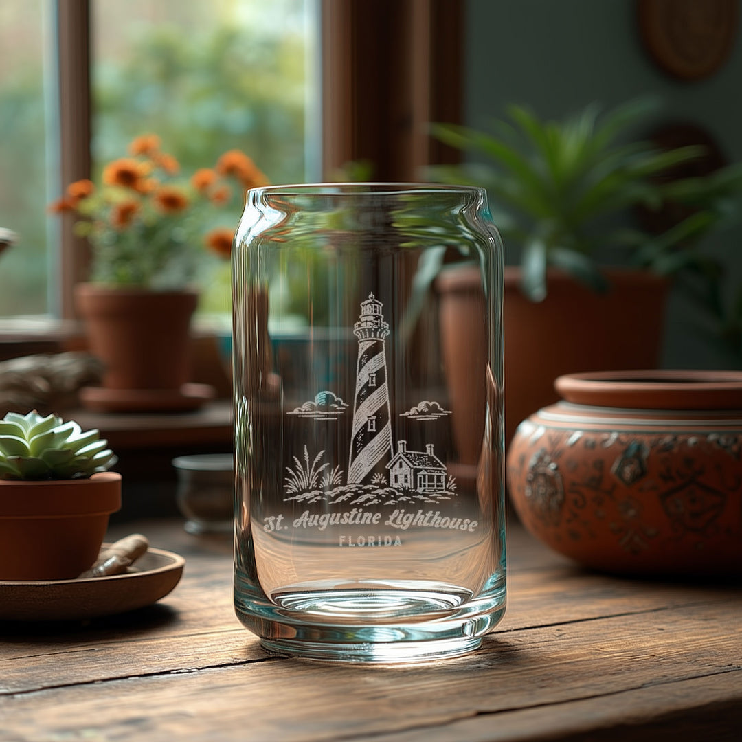St. Augustine Lighthouse Engraved Glass