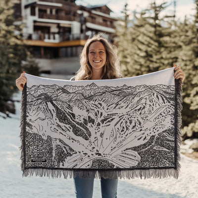 Stevens Pass, Washington Ski Trail Map Blankets