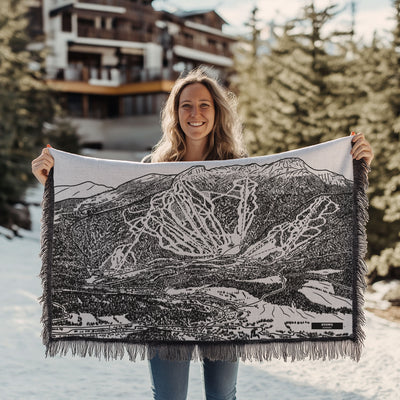 Stowe, Vermont Ski Trail Map Blankets