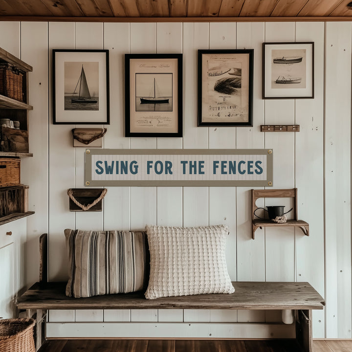 Swing For The Fences Felt Banner