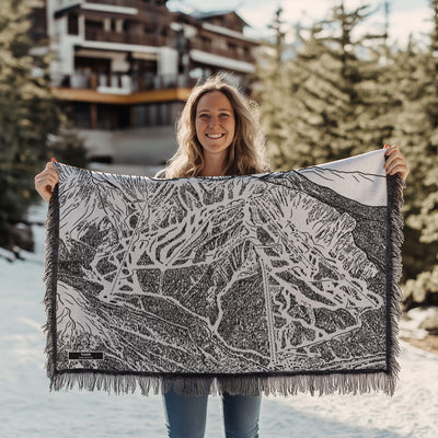 Taos, New Mexico Ski Trail Map Blankets