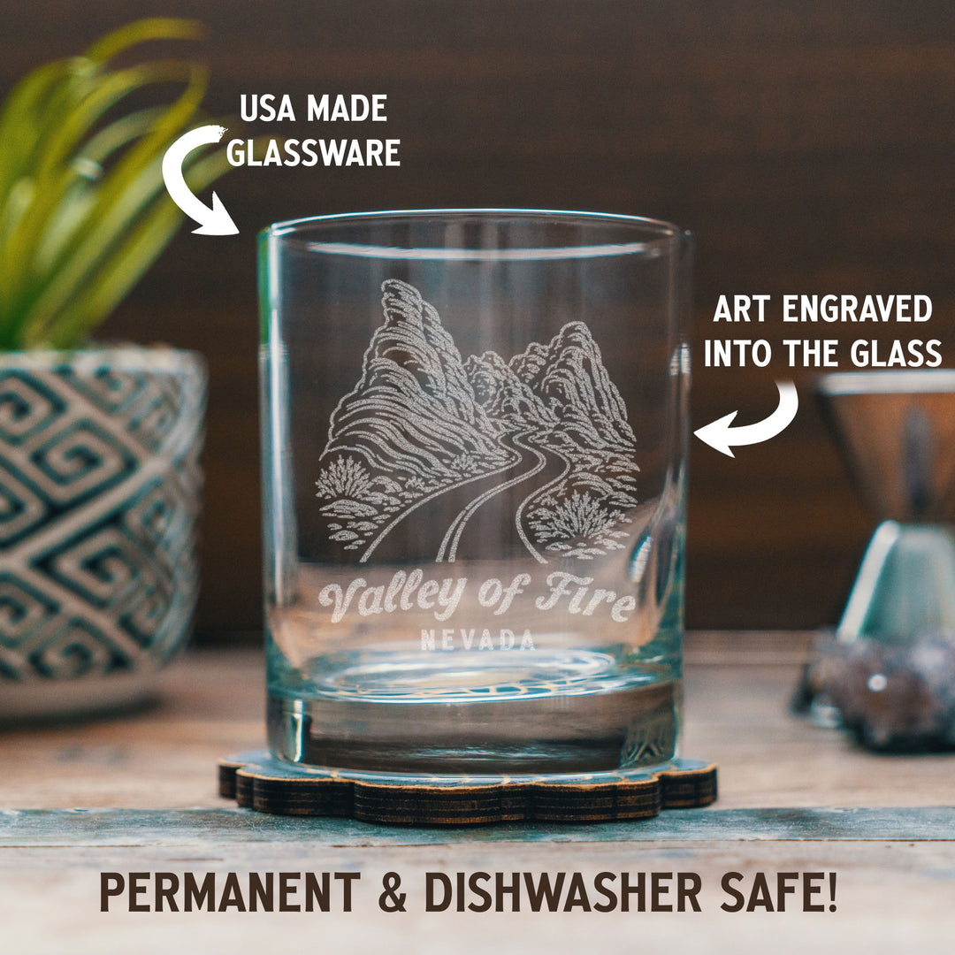 Valley of Fire Engraved Glass