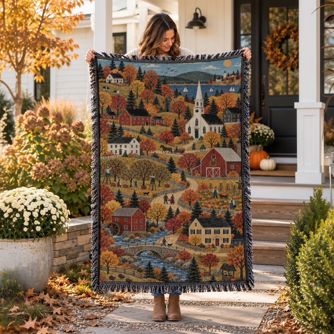 Autumn Folk Art Tapestry