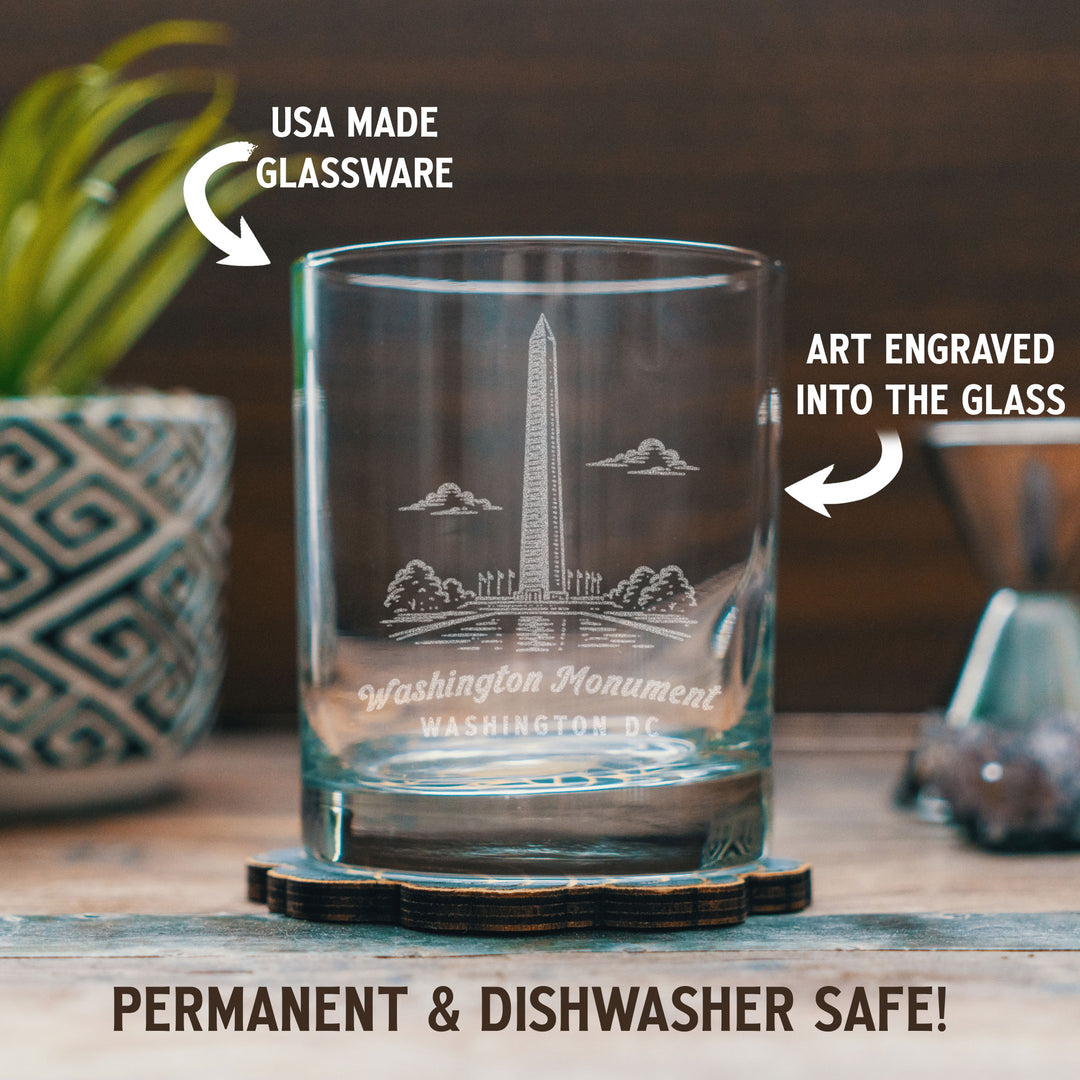 Washington Monument Engraved Glass