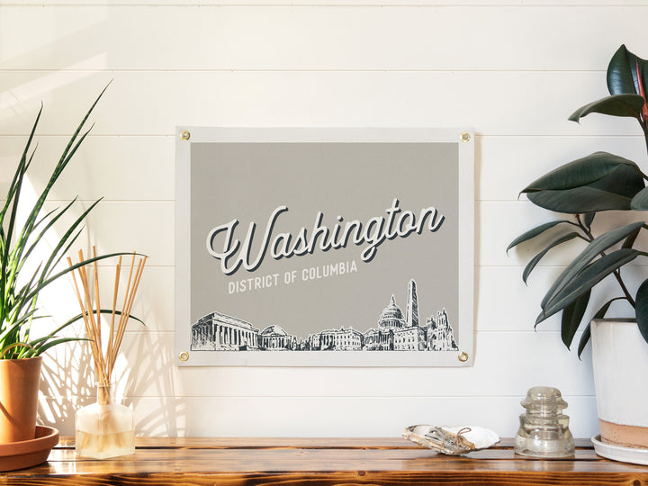 Washington DC City Felt Banner