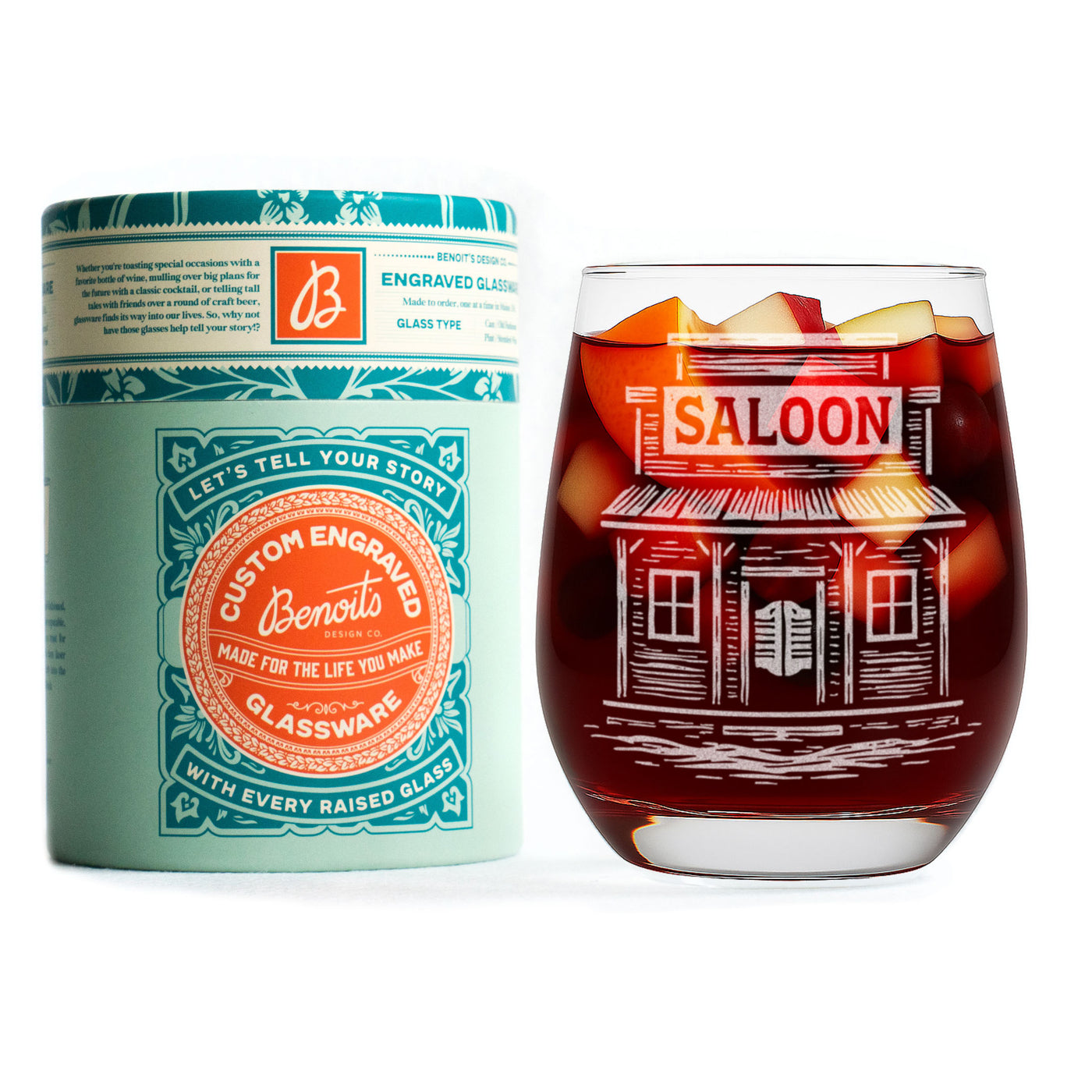 Western Saloon Scene Glasses