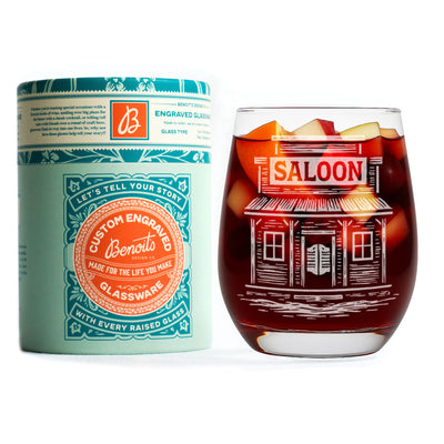 Western Saloon Scene Glasses