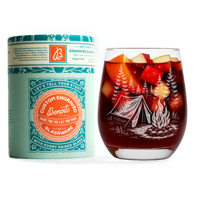 Camping Tent Scene Glasses