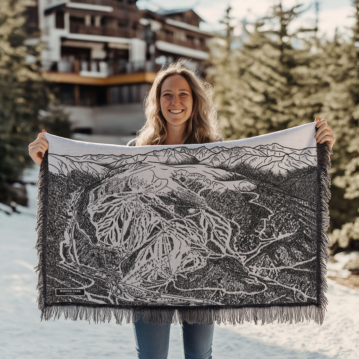 Winter Park, Colorado Ski Trail Map Blankets