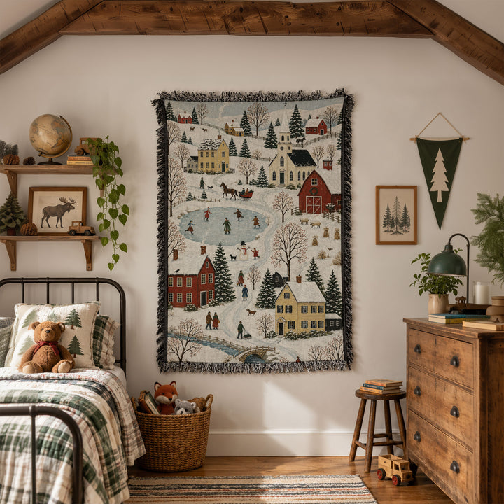 Winter Folk Art Tapestry