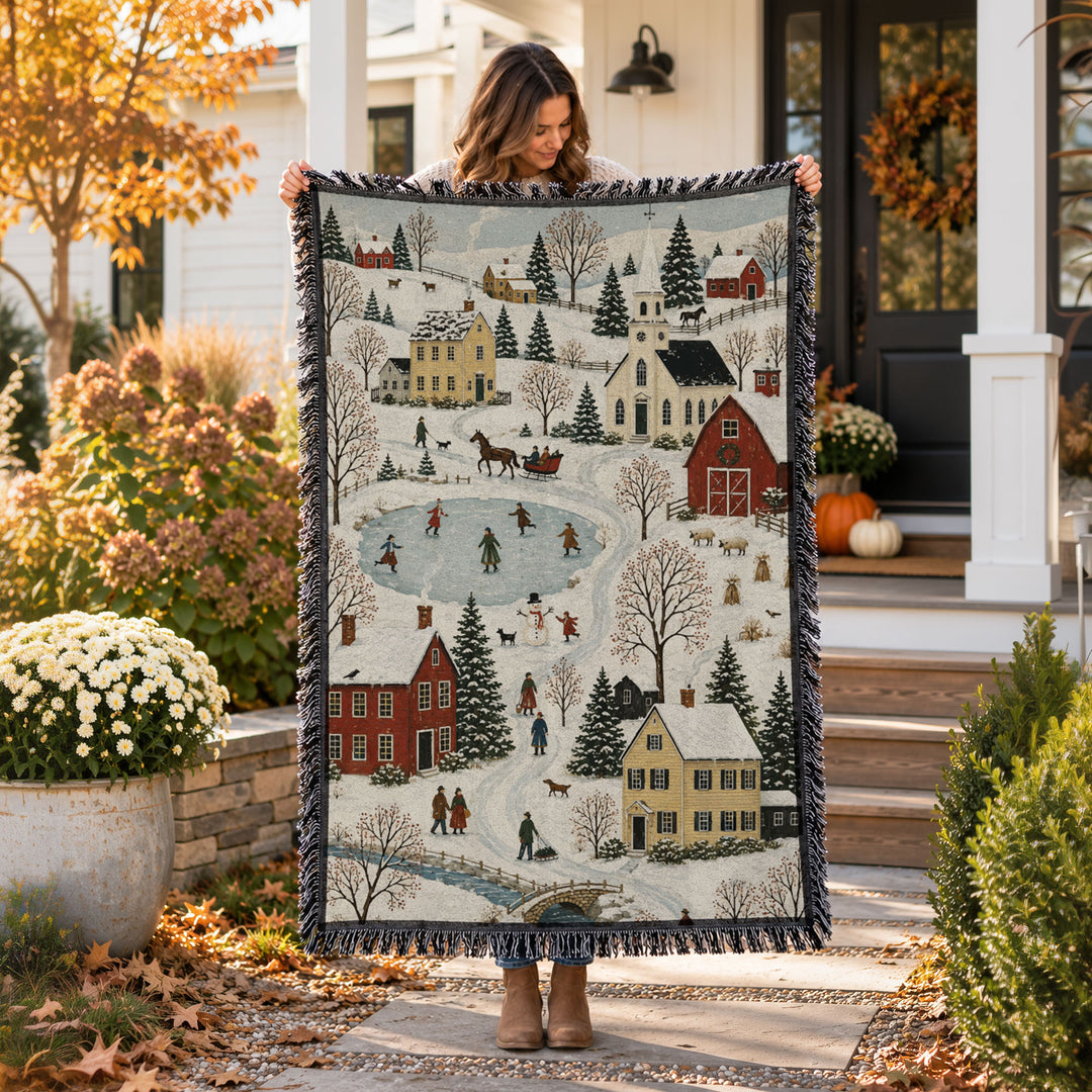 Winter Folk Art Tapestry