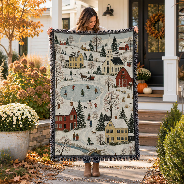 Winter Folk Art Tapestry
