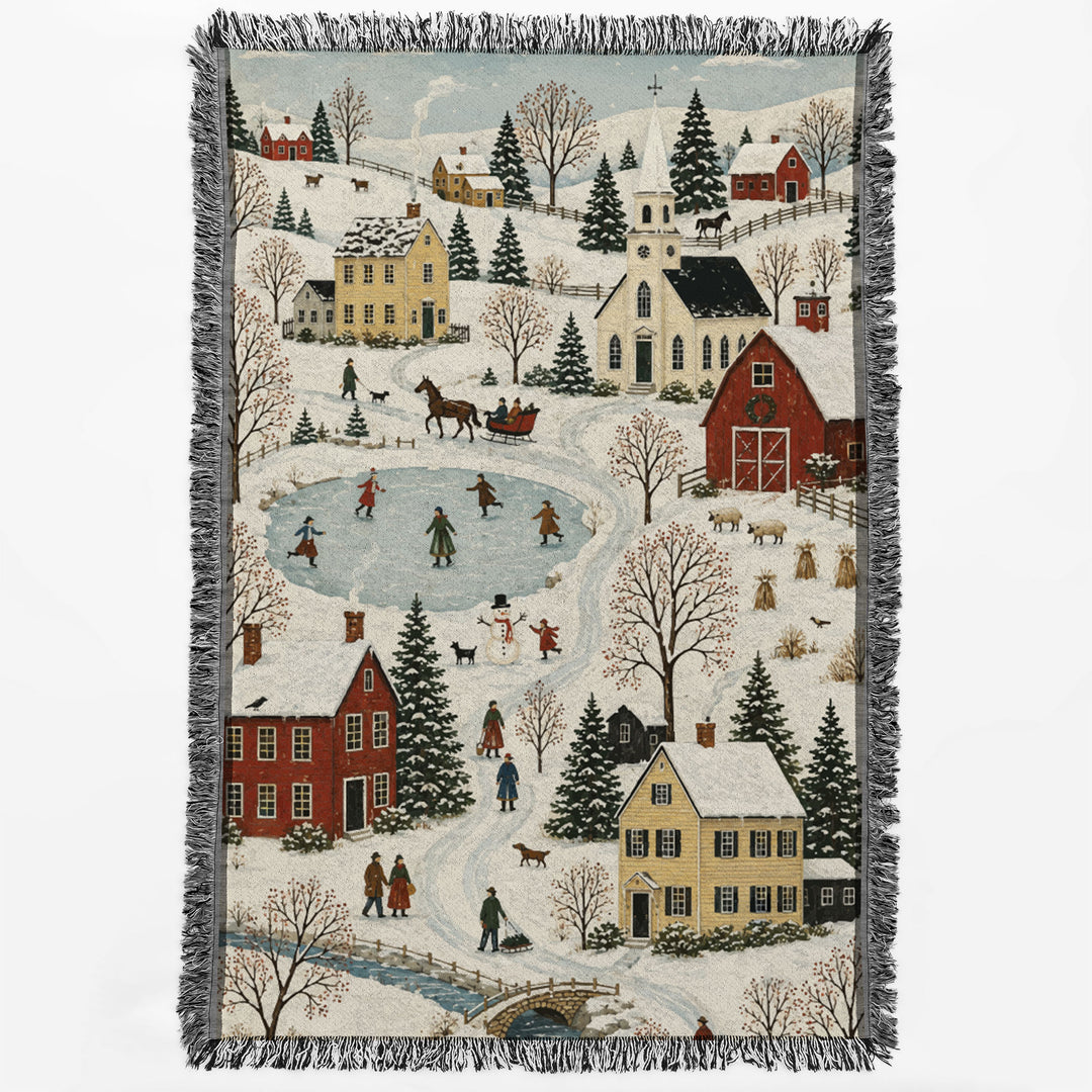 Winter Folk Art Tapestry