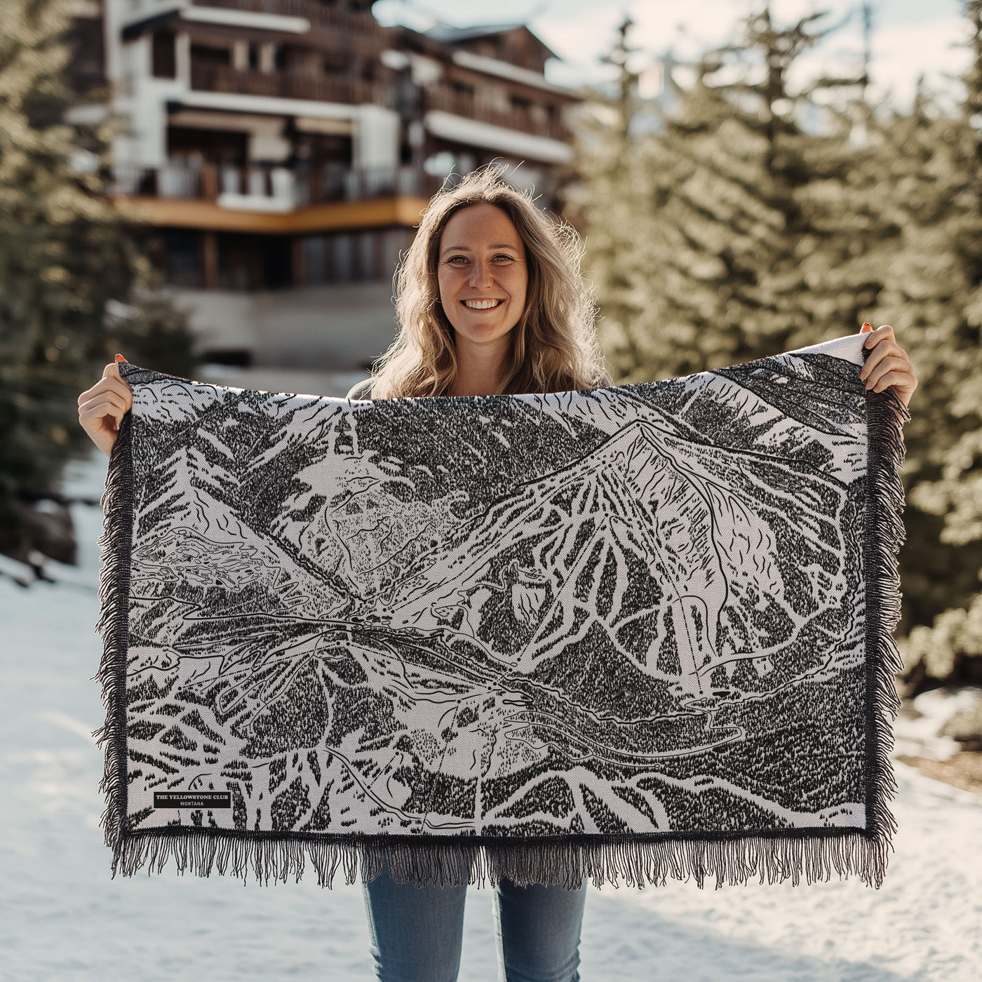 Yellowstone Club, Montana Ski Trail Map Blankets