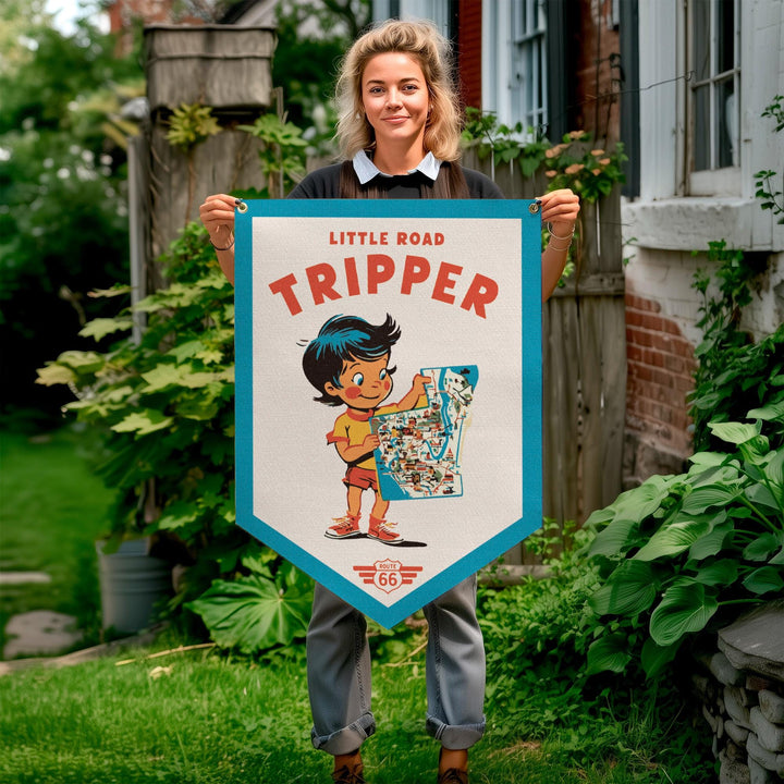 Little Road Tripper Route 66 Felt Camp Flag