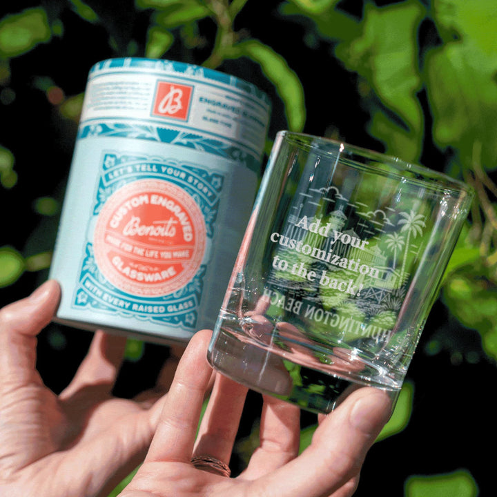 Huntington Beach California Engraved Glass