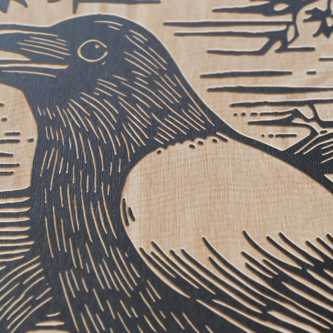 Crow Engraved Illustration