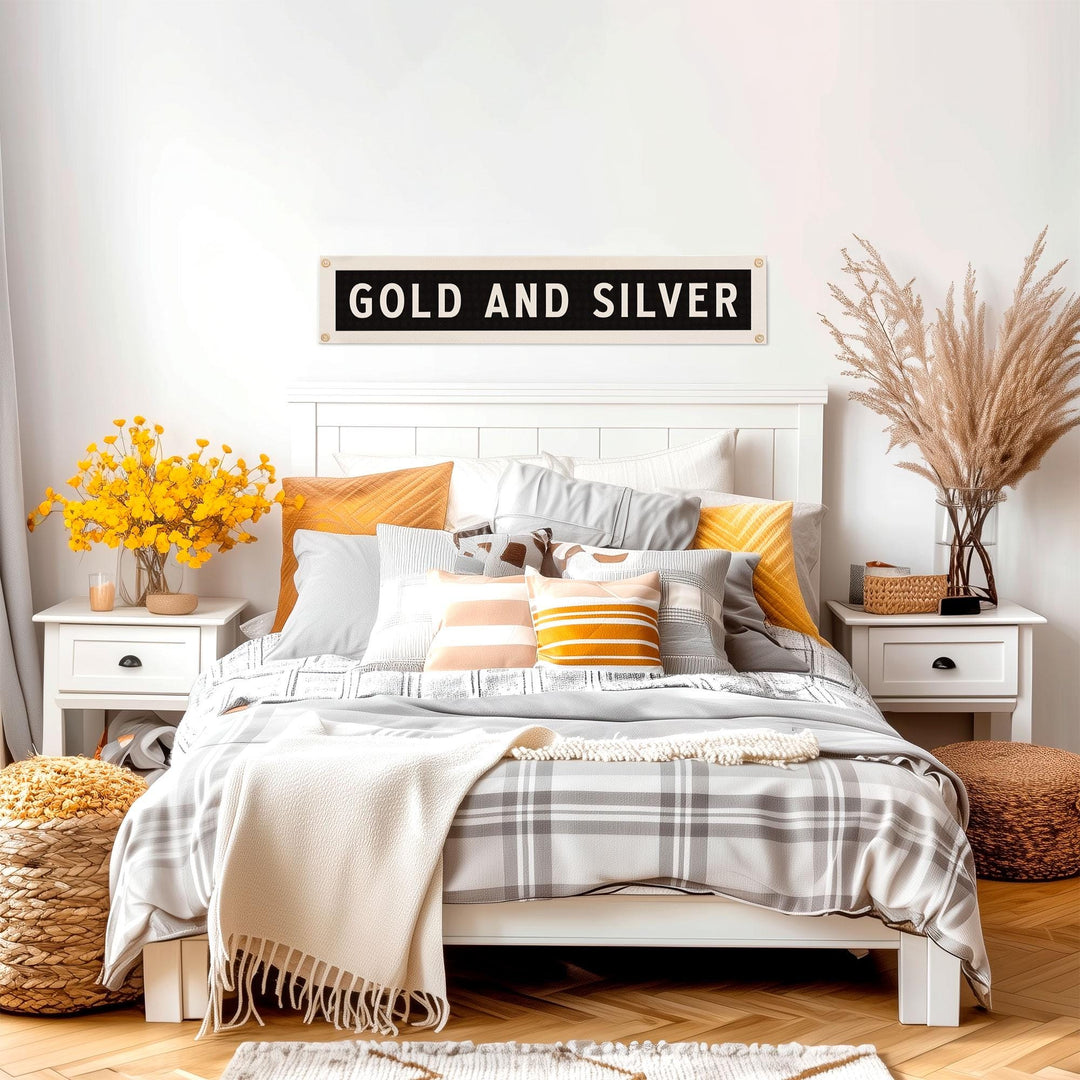 Gold And Silver Felt Sign Banner